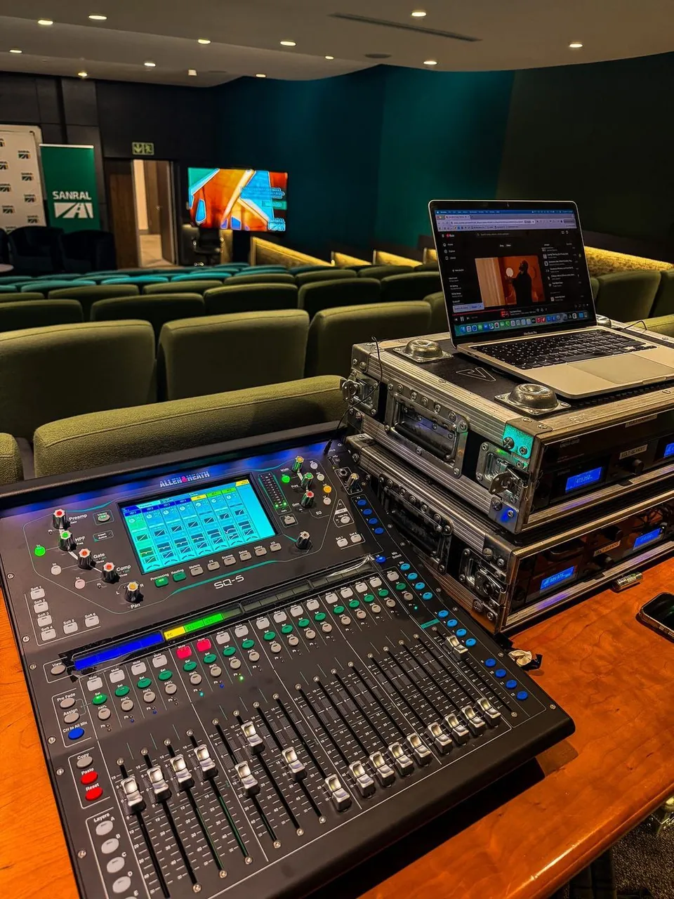 Professional digital mixing console for corporate event