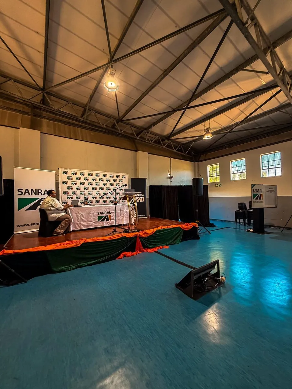 Corporate stage and branded event setup